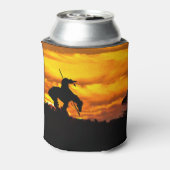 Einde van de Trail Silhouette Met Zonsondergang Blikjeskoeler (Blikje Achterkant)