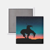 Einde van de Trail Silhouette Square Magnet (Voorkant / Achterkant)