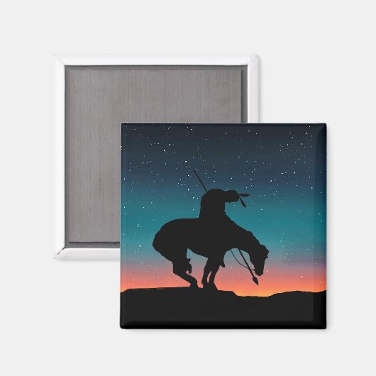 Einde van de Trail Silhouette Square Magnet (Voorkant / Achterkant)