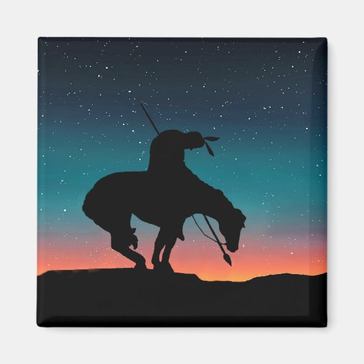 Einde van de Trail Silhouette Square Magnet (Voorkant)