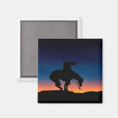 Einde van de Trail Silhouette Square Magnet (Voorkant / Achterkant)