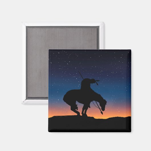 Einde van de Trail Silhouette Square Magnet (Voorkant / Achterkant)