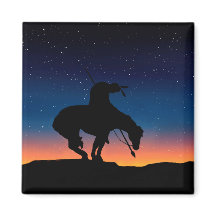 Einde van de Trail Silhouette Square Magnet