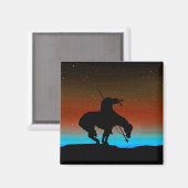 Einde van de Trail Silhouette Square Magnet (Voorkant / Achterkant)