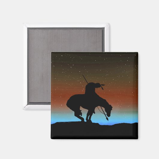 Einde van de Trail Silhouette Square Magnet (Voorkant / Achterkant)