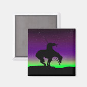 Einde van de Trail Silhouette Square Magnet (Voorkant / Achterkant)
