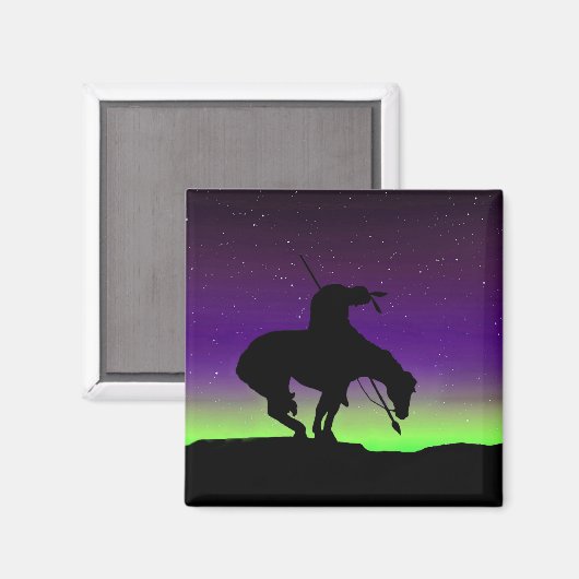 Einde van de Trail Silhouette Square Magnet (Voorkant / Achterkant)