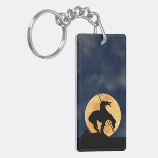 Einde van de trein met volle maan sleutelhanger (Voorkant Links)