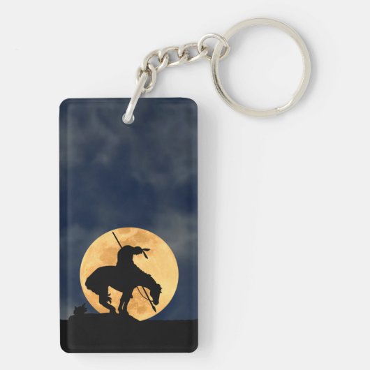 Einde van de trein met volle maan sleutelhanger (achterkant)