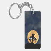 Einde van de trein met volle maan sleutelhanger (Voorkant Links)