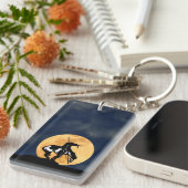 Einde van de trein met volle maan sleutelhanger (Voorkant Rechts)