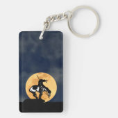 Einde van de trein met volle maan sleutelhanger (achterkant)