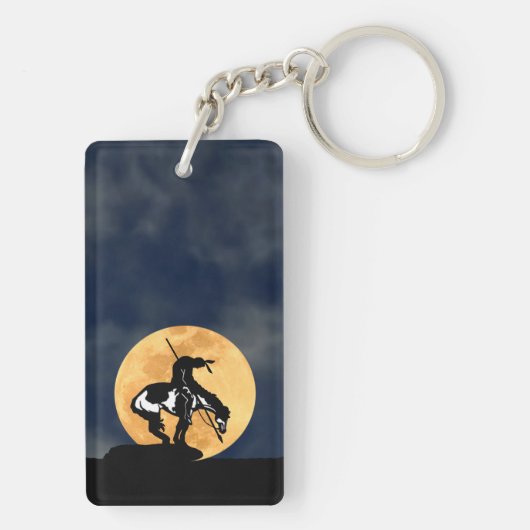 Einde van de trein met volle maan sleutelhanger (achterkant)