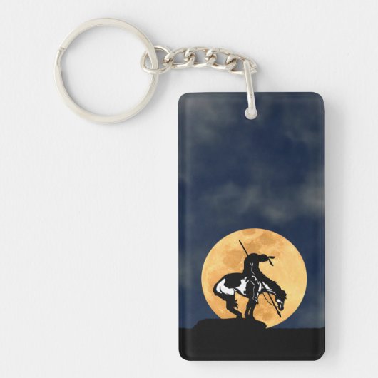 Einde van de trein met volle maan sleutelhanger (Voorkant)