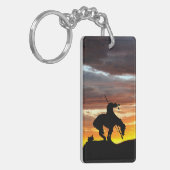 Einde van de trein met zonsondergang sleutelhanger (Voorkant Links)