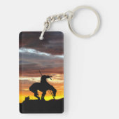 Einde van de trein met zonsondergang sleutelhanger (achterkant)