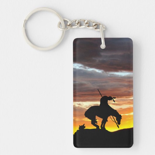 Einde van de trein met zonsondergang sleutelhanger (Voorkant)