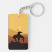 Einde van de trein met zonsondergang sleutelhanger (achterkant)