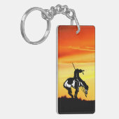 Einde van de trein met zonsondergang sleutelhanger (Voorkant Links)
