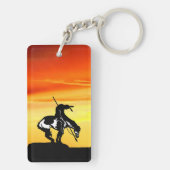 Einde van de trein met zonsondergang sleutelhanger (achterkant)