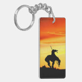 Einde van de trein met zonsondergang sleutelhanger (Voorkant Links)