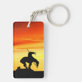 Einde van de trein met zonsondergang sleutelhanger (achterkant)