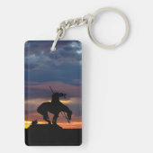 Einde van de trein met zonsondergang sleutelhanger (achterkant)