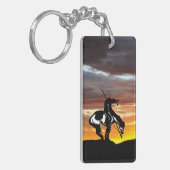 Einde van de trein met zonsondergang sleutelhanger (Voorkant Links)