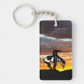 Einde van de trein met zonsondergang sleutelhanger (Voorkant)