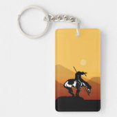 Einde van de trein met zonsondergang sleutelhanger (Voorkant)