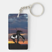 Einde van de trein met zonsondergang sleutelhanger (achterkant)