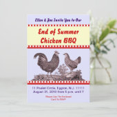 Einde van de Uitnodigingskaart voor de Kip voor de Kaart (Staand voorkant)
