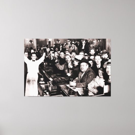 Einde van de verbodspartij bij de lokale balie in  canvas afdruk (Voorkant)