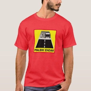 Einde van de verkeersweg, verkeersbord, IJsland T-shirt