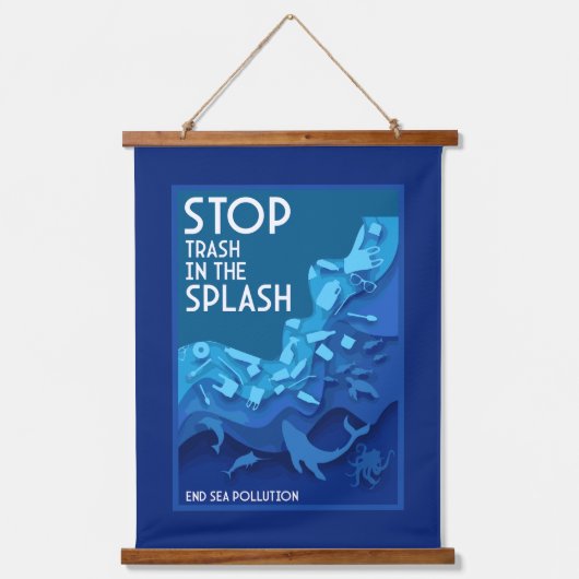 Einde van de vervuiling door Zee Hangend Wandkleed (Voorkant)