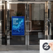 Einde van de vervuiling door Zee Raamsticker (Kantoordeur)