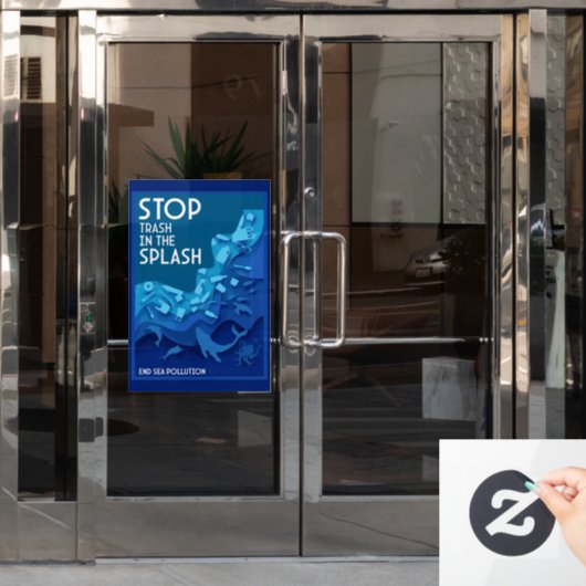 Einde van de vervuiling door Zee Raamsticker (Kantoordeur)