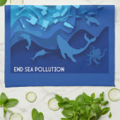 Einde van de vervuiling door Zee Theedoek (Gevouwen)