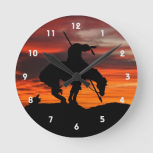 Einde van de wandklok van het spoor Silhouette