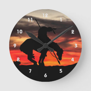 Einde van de wandklok van het spoor Silhouette