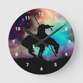 Einde van de wandklok van het spoor Silhouette