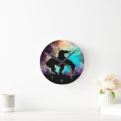 Einde van de wandklok van het vloersilhouette (Huis)