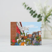 Einde van de wereld dinosaurussen briefkaart (Staand voorkant)