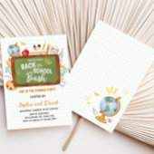 Einde van de zomer Back to School Bash Party Kaart