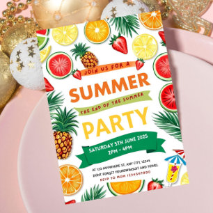 Einde van de Zomer Feest Uitnodiging Zomerfeest Zw
