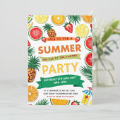 Einde van de Zomer Feest Uitnodiging Zomerfeest Zw (Staand voorkant)