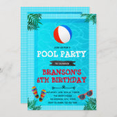 Einde van de zomer pool party uitnodiging (Voorkant / Achterkant)