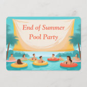 Einde van de zomer zwembadfeest aangepaste uitnodi kaart (Voorkant)