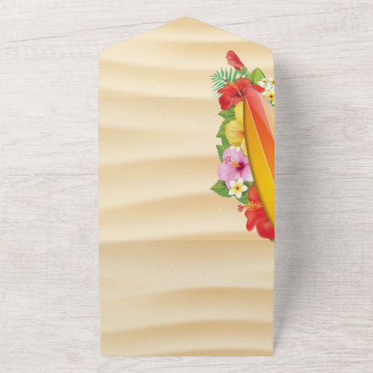 Einde van de zomerfeest all in one uitnodiging (Buitenkant)