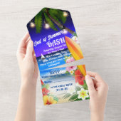 Einde van de zomerfeest all in one uitnodiging (Afscheurbaar)